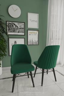 Mabel Serisi 4 Adet Yeşil Mutfak ve Salon Sandalyesi